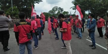 Aliansi Buruh Lampung Gelar Demo Tolak Omnibus Law Cipta Kerja