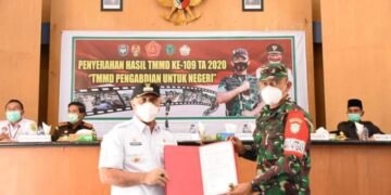 Bupati Aceh Tengah Terima Hasil Pelaksanaan TMMD Ke-109 Kodim 0106