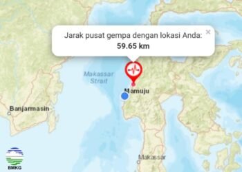 Gempa 5.4 Magnitudo Guncang Mamuju Tengah