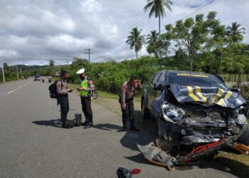 Double Cabin Polres Aceh Jaya Tabrakan Dengan Honda Brio, Guru Asal Banda Aceh Meninggal di Tempat