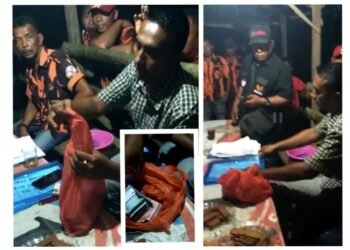 Warga OTT 4 Pria Diduga Bagi-bagi Uang Untuk Memilih Paslon Nomor 02, Panwaslu Pematang Bandar Pulangkan Tersangka Dan Barang Bukti