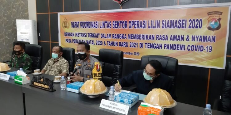 Polres Pasangkayu Gelar Rakor Lintas Sektoral Operasi Lilin Siamasei 2020