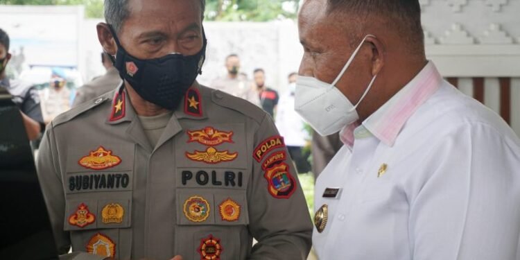 Nanang Ermanto Sambut Silaturrahmi Kapolda Lampung di Rumah Dinas Bupati