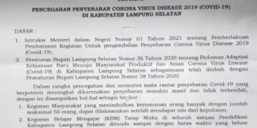 Ini Surat Edaran Bupati Lamsel Terkait Pencegahan Covid-19