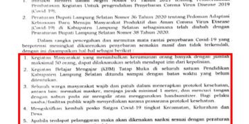Bupati Nanang Ermanto Tunda Rencana KBM Secara Tatap Muka