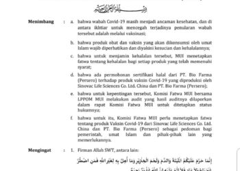 Polda Banten: MUI Terbitkan Fatwa Halal Tentang Vaksin Sinovac Covid-19