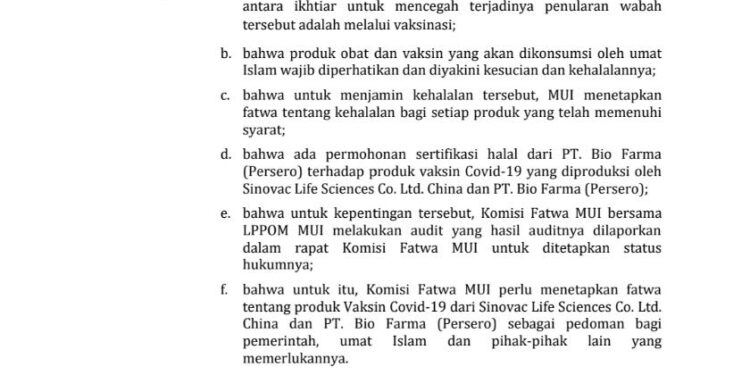 Polda Banten: MUI Terbitkan Fatwa Halal Tentang Vaksin Sinovac Covid-19