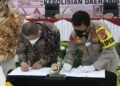 Polda Banten Tanda Tangani MOU Pengamanan Obvitnas Dengan PT Shenhua Guohua