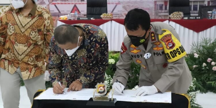 Polda Banten Tanda Tangani MOU Pengamanan Obvitnas Dengan PT Shenhua Guohua
