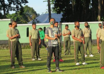 Cegah Covid-19 Kodim 1509/Labuha Gelar Olahraga Bersama