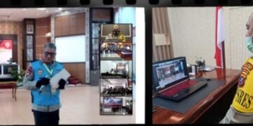 Kapolres Simalungun Ikuti Penandatanganan Fakta Integritas Secara Virtual Seleksi SIP yang di Pimpin Kapolda Sumut