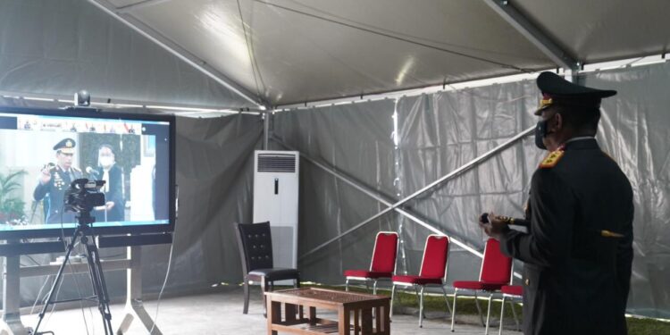 Kapolda Sulbar Ikuti Pelantikan Kapolri Secara Virtual, Meskipun Dibawah Tenda Darurat