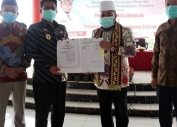 Teken MoU, Pemkot Bengkulu Jalin Kerja Sama Dengan Pemkab Lampung Selatan