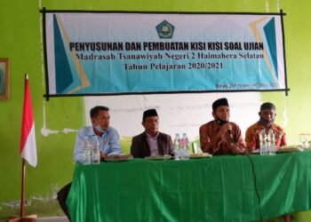 Buka Kegiatan Penyusunan Dan Pembuatan Kisi-Kisi Soal Ujian. Ini Pesan Kakan Kemenag Halsel