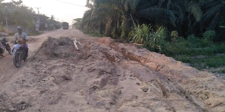 Kondisi Jalan Penghubung Kecamatan Kubu dan Pasir Limau Kapas Rusak Parah, Pemkab Rohil Tutup Mata