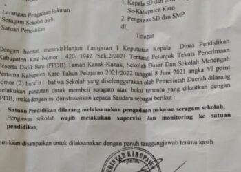 Meski Dilarang Dinas Pendidikan Karo, SMPN 3 Berastagi Kutip Biaya Seragam Kepada Peserta Didik Baru