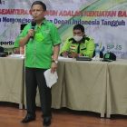 Ketua Umum DPP SBSI 1992 Abednego Panjaitan saat menyampaikan kata sambutan, Minggu (24/10/2021) di Gedung Mula, Kota Tua, Jakarta