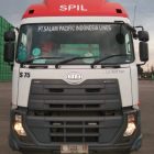 Inilah Truk Intercoler bertuliskan SPIL (PT Salam Pacific Indonesia Lines), tapi para Sopir Truk menandatangani kontrak dengan PT Trans Lintas Perak (foto diambil Sabtu 27 November 2021)