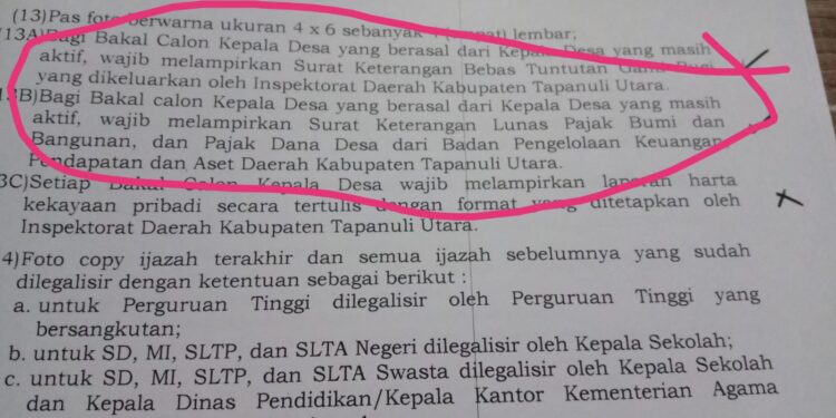 Pilkades Taput Terancam Batal, 80 Persen Kepala Desa Incumbent Diduga Tak Lampirkan Surat Keterangan Lunas Pajak