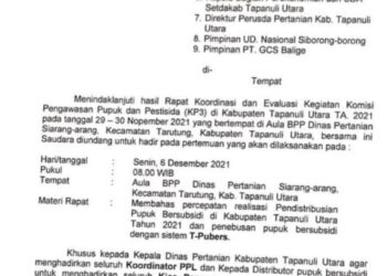 Distributor dan Pemilik Kios Pupuk Ngaku Kecewa ke Pemkab Taput Karena Dipaksa Talangi Biaya Rapat Rp9 Juta