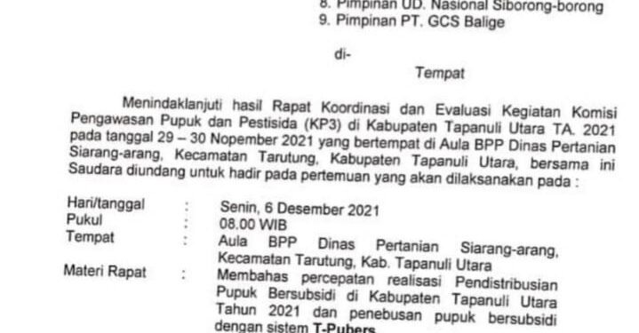 Distributor dan Pemilik Kios Pupuk Ngaku Kecewa ke Pemkab Taput Karena Dipaksa Talangi Biaya Rapat Rp9 Juta