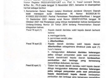 Tanggapi Laporan Prof Yusuf Leonard Henuk MRur Sc PhD Terkait Gelar “Drs” Nikson Nababan, Mendagri Surati Gubsu