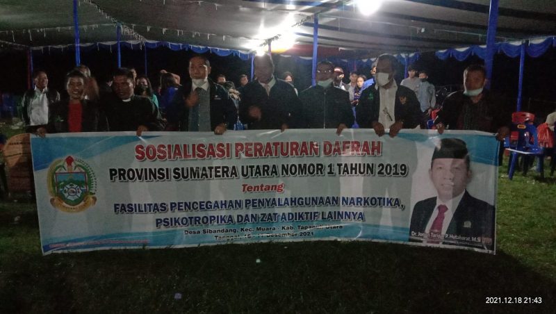 Dr Jonius Taripar Hutabarat melaksanakan sosialisasi Perda Fasilitas Pencegahan Penyalahgunaan Narkotika, Psikotropika dan Zat Adiktif