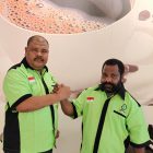 Ketua Majelis Pertimbangan Organisasi (MPO) SBSI 1992 Dr Lenis Kogoya MHum dan MPO lainnya Sudiarto SH MH
