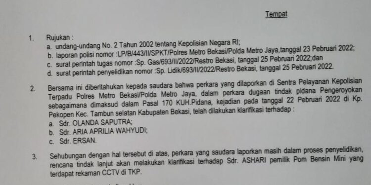 Polisi Terbitkan SP2HP, Korban Minta Para Pelaku Pengeroyokan Segera Ditangkap