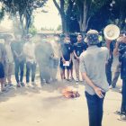 Mahasiswa saat melaksanakan aksi demo di Langkat