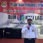 Abednego Panjaitan saat melantik pengurus relawan DJM 1 Kali Lagi Propinsi Kalimantan Utara di Tarakan
