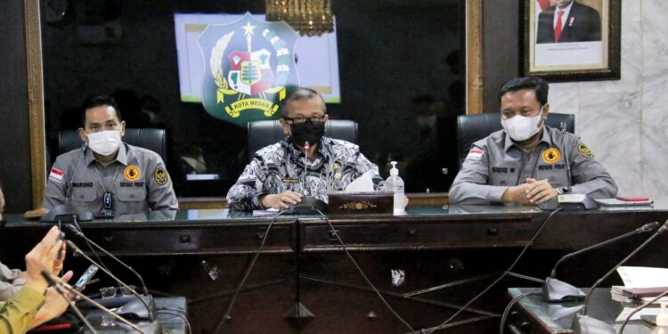 Tingkatkan Pengawasan Pungli Dikota Medan, Pemko Medan Terima Kunjungan Dari Tim Monev Pokja Pencegahan Satgas Saber Pungli Pusat