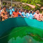 Dihadapan Dosen dan mahasiswa Stiper Petra Baliem Wamena, Ketua Prodi Peternakan menjelaskan tentang cara memelihara ikan di dalam kolam