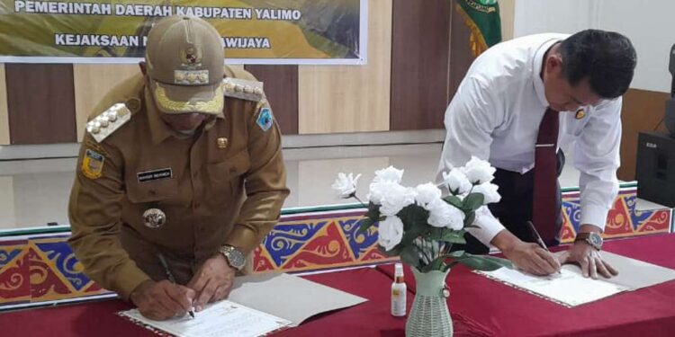 Soal Hukum Perdata, Pemkab Yalimo Tandatangani MoU dengan Kejaksaan Negeri Wamena