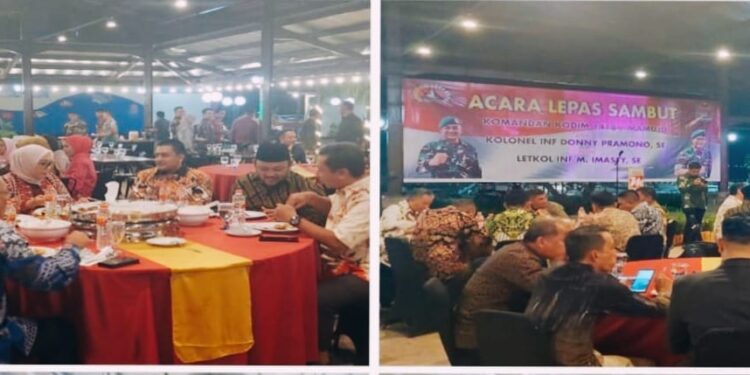 Acara Lepas Sambut Dadim 1418/Mamuju ke-2 di Waterpark Hotel Maleo Dirangkai Makan Malam