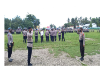 Polres Lampung Barat Giat Apel Serpas Pam TPS dan Pam Pilratin Serentak di Pesisir Barat