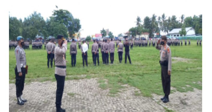 Polres Lampung Barat Giat Apel Serpas Pam TPS dan Pam Pilratin Serentak di Pesisir Barat