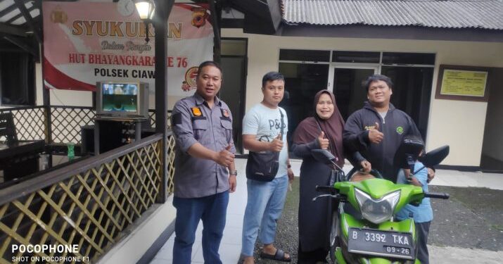 Unit Kendaraan Bermotor Korban Curanmor Di Kembalikan Polsek Ciawi Ke Pemiliknya