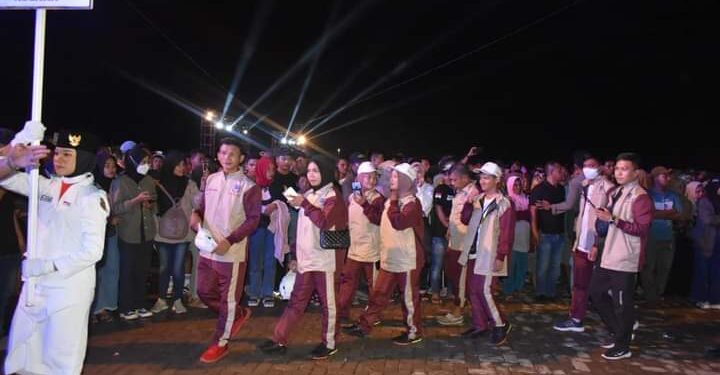 Bupati Kolaka Hadiri Opening Ceremonial Porprov Ke XIV Sulawesi Tenggara Tahun 2022 di kabupaten Buton dan Kota Bau-bau