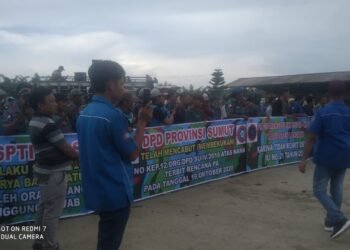 FSPTI-KSPSI DPC Langkat Lakukan AKSI Damai di Depan Kantor LNK