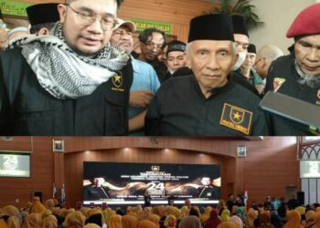 Ketua Dewan Syuro DPP Partai Ummat, Prof. H. M. Amien Rais, MA. Bersama Ribuan Kadernya Lakukan Tasyukuran di Asrama Haji Pondokgede
