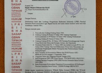Surati Kemenkumham !! Kalapas Kelas II A Bukittinggi di Laporkan DPD LPRI Sumatera Barat