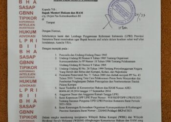 Usai Laporkan Kepala Lapas Bukit Tinggi, Kembali LSM LPRI Sumbar Minta Menkumham Copot Jabatan Kalapas dan KadivPas Sumbar