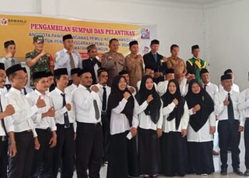Jelang Pemilu 2024, Panwascam Terangun Lantik 23 Panwaslu Kelurahan/Desa