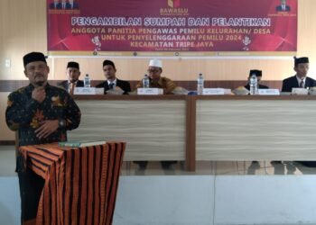 Ketua Panwaslih Gayo Lues Ikuti Pelantikan Anggota Panitia Pengawas Pemilu Se-Kecamatan Tripe Jaya