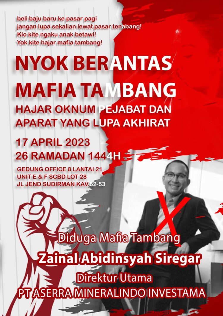 Aksi unjuk rasa Laskar Suku Betawi melawan mafia tambang