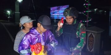 Cegah Kegiatan Ilegal Jelang Hari Lebaran, Satgas Pamtas RI-MLY Yonarmed 19/105 Trk Bogani Laksanakan Sweeping Malam Hari