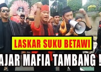 Terduga ikut jaringan mafia tambang! Wamenkumham Edward Omar Syarif Hiariej di geruduk Laskar Suku Betawi di kantornya.