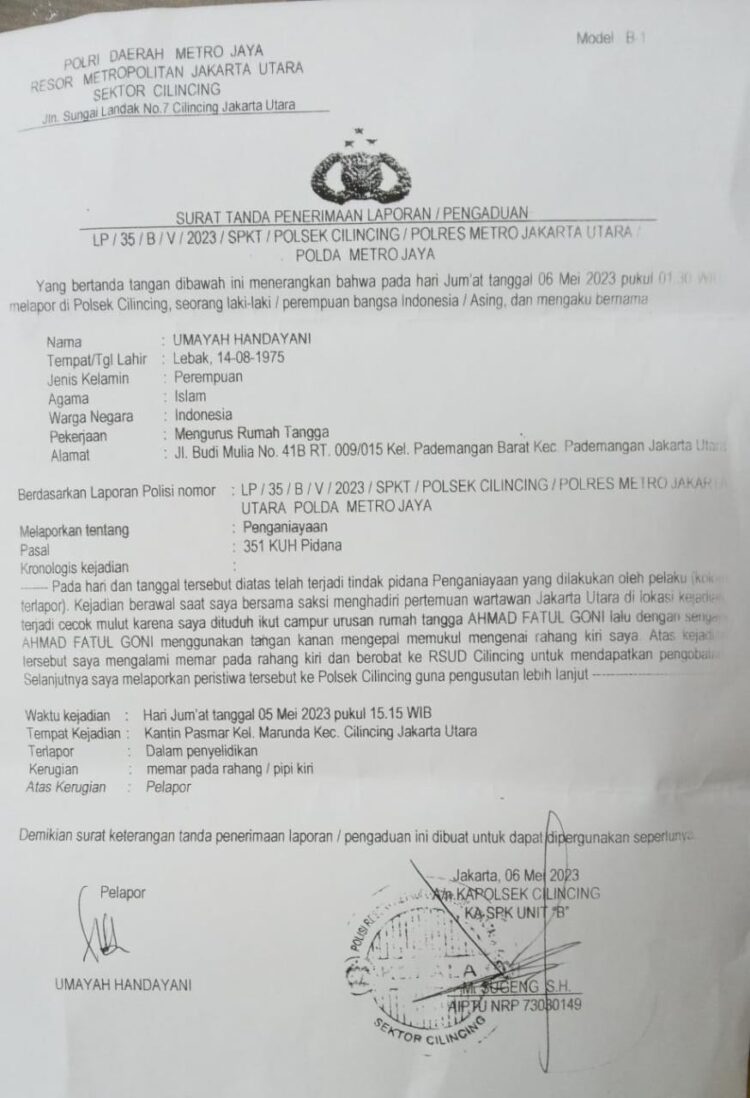 Dugaan Kekerasan Yang Dialami Pengurus Depicab SOKSI Jakut, Setelah Melaporkan Oknum Jurnalist Ke Polsek Cilincing Korban Di Intimidasi. Ketum Depinas SOKSI Angkat Bicara !!
