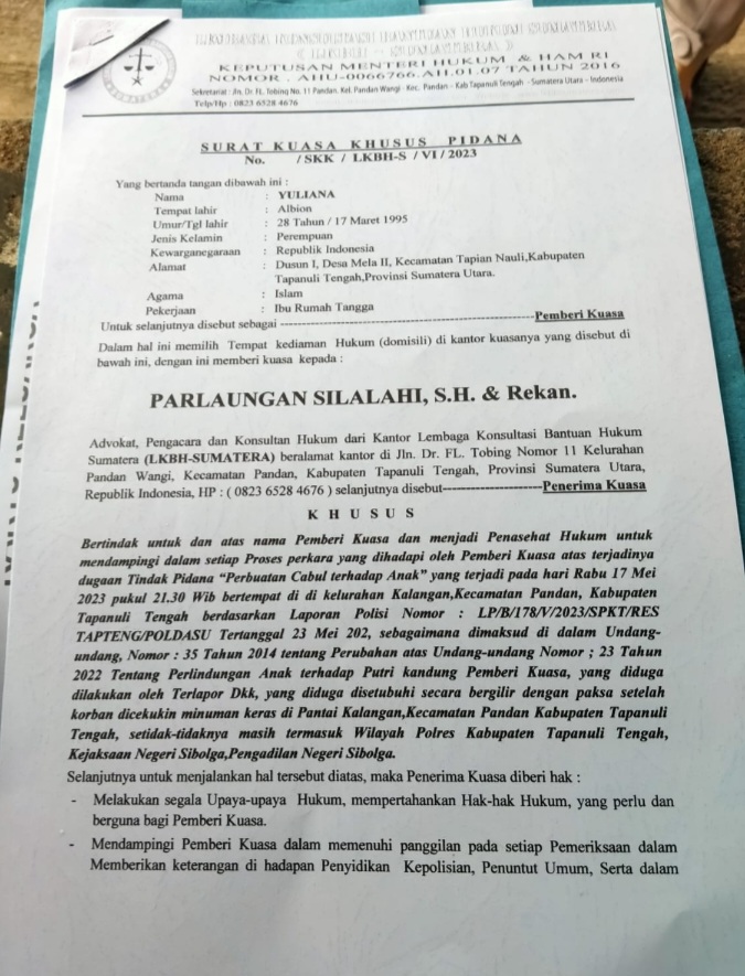 Parlaungan: Akan Membantu Penyidik Untuk Menangkap Pelaku Dugaan Cabul, Dan Menjadi PH Keluarga Korban